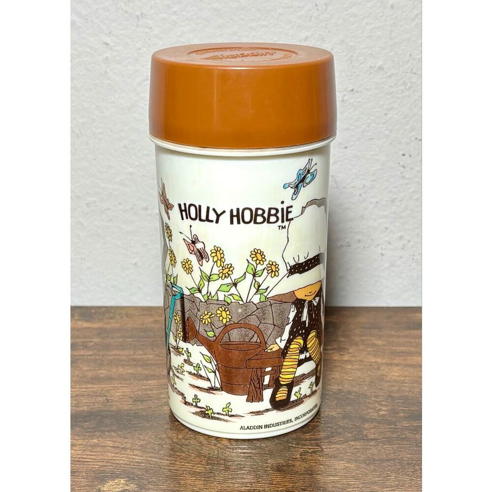 Vintage 1979 Holly Hobbie American Greetings Aladdin Thermos With Lid & Stopper